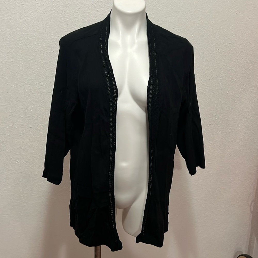 Denim & Co Black Cardigan Sz 1X